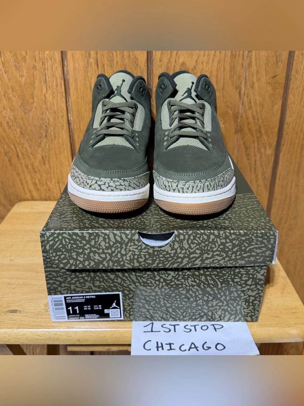 Nike Air Jordan 3 Retro Family Affair Olive Green Gum AJ3 DN3707-202 Mens 11 NEW
